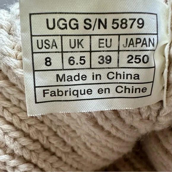 UGG Australia 'Classic Argyle' sweater knit boot in a neutral color - Picture 7 of 8